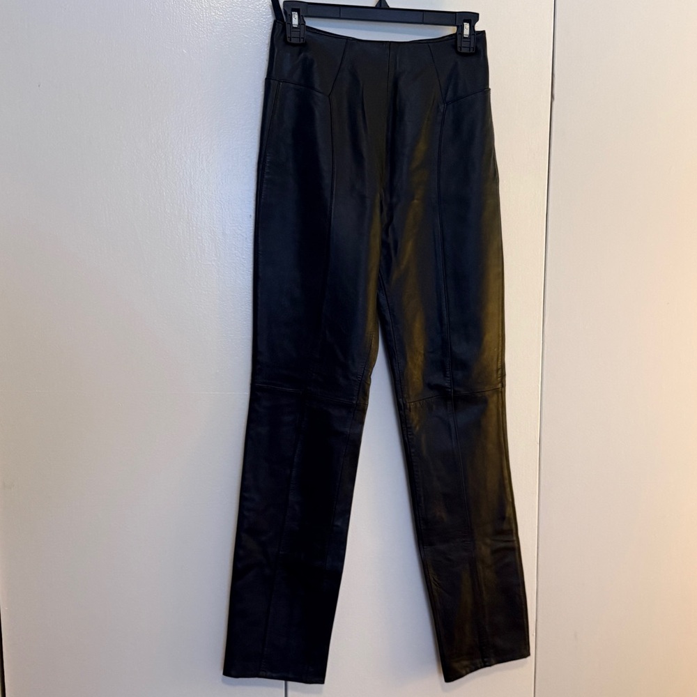 Leather Limited Women's Leather Black Flare Pants